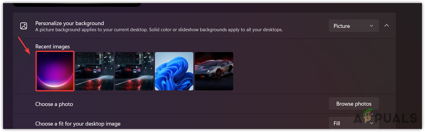 Setting wallpaper for the desktop