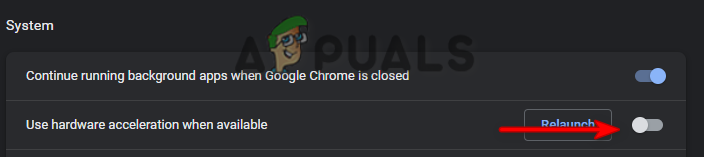Turning off hardware acceleration