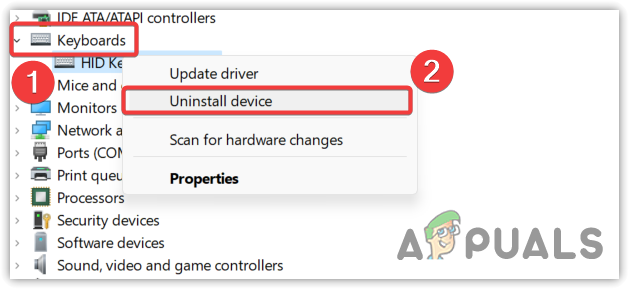 Uninstalling keyboard driver