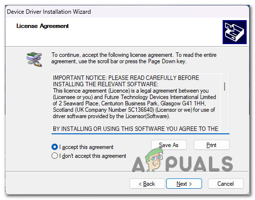 Access the license agreement