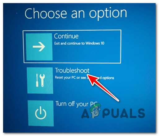 Accessing the Troubleshoot menu