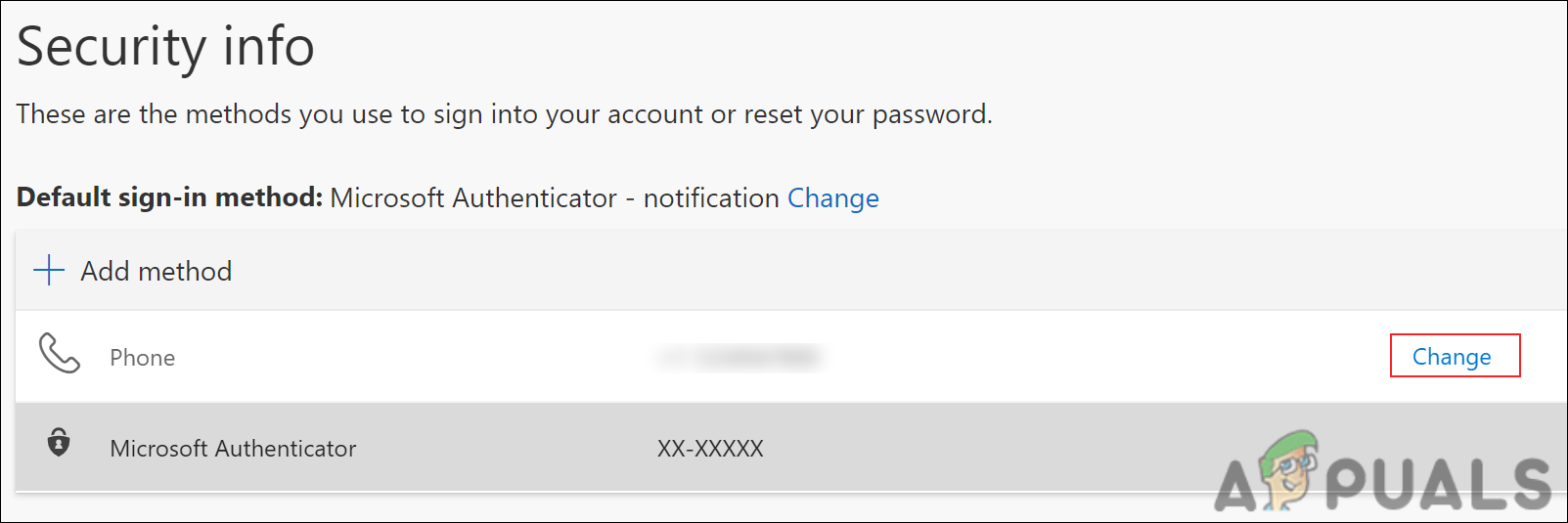 Click on the Change button