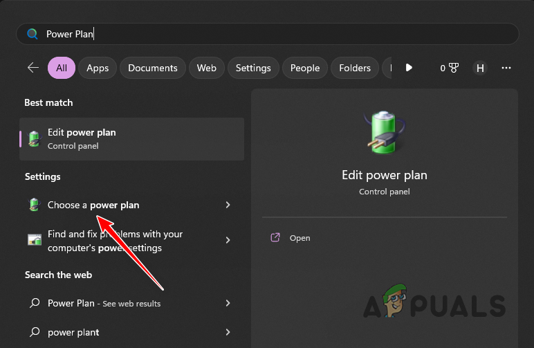 Opening Power Options Window