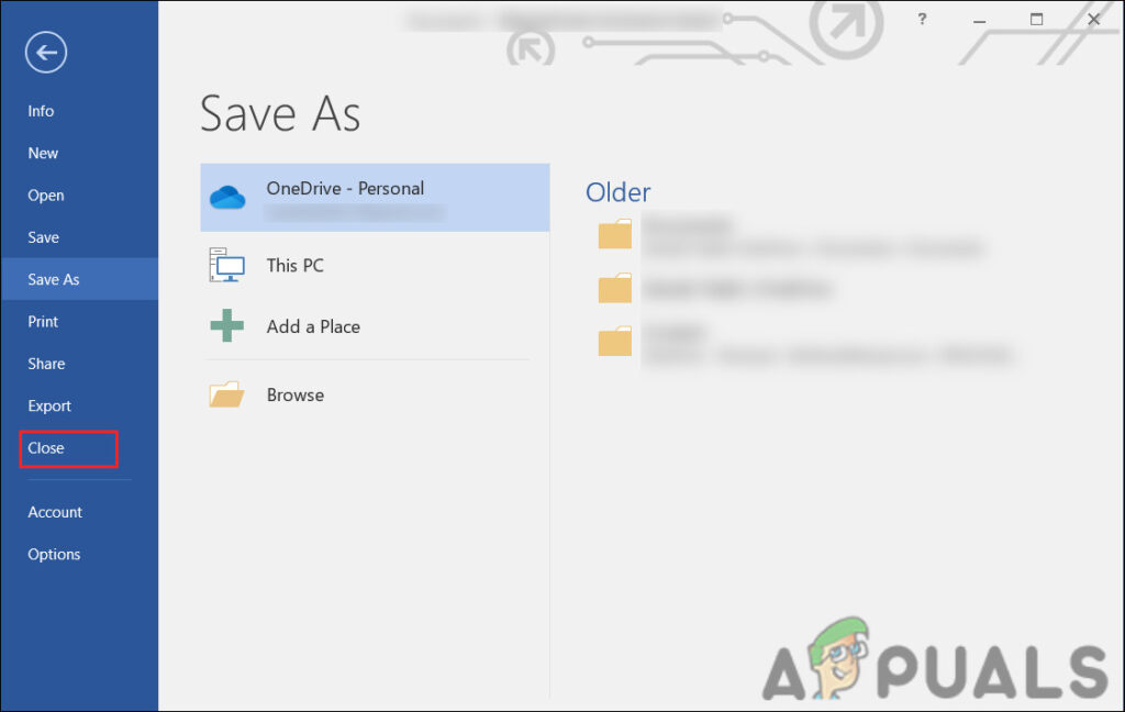 Restart Microsoft Word