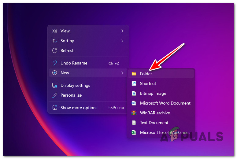 Creating a new folder