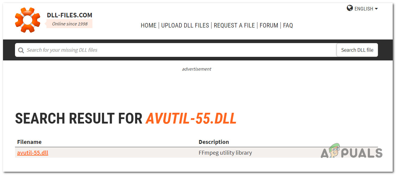 Download the missing DLL dependency