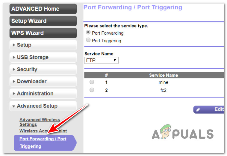 Forwarding the ports