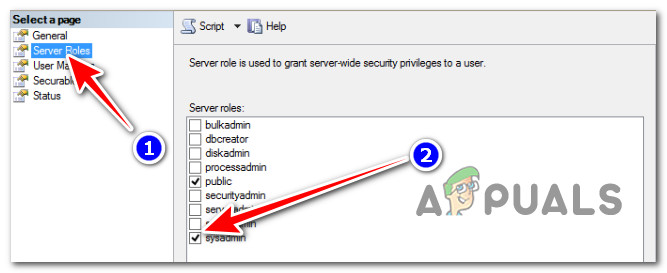 Modifying the server roles