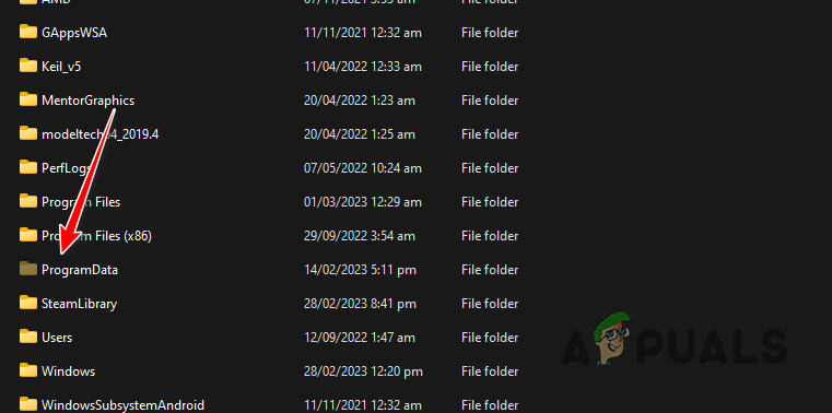 Navigating to ProgramData Folder