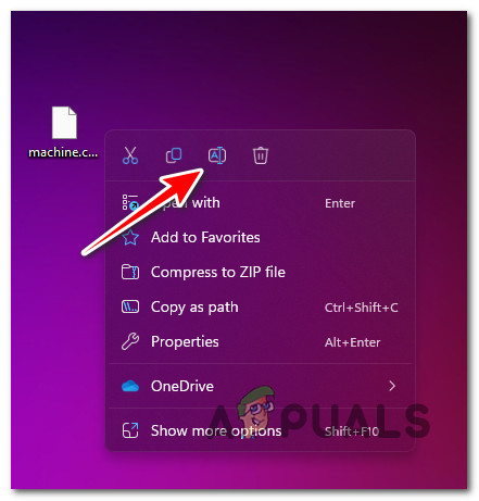 Renaming the machine.config.default file