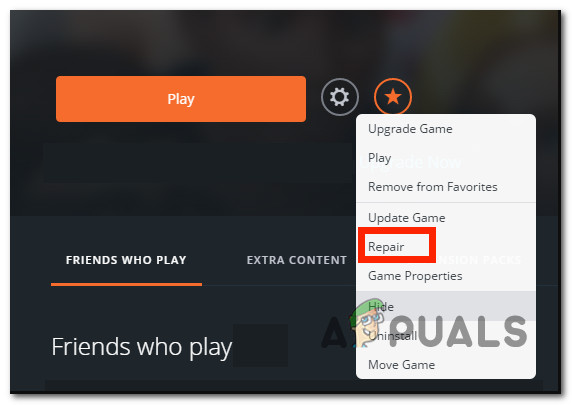 Repair the game in Origin