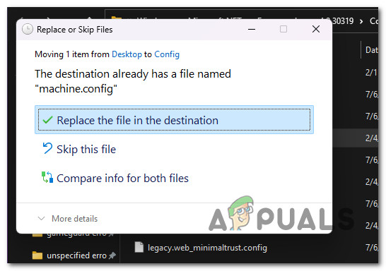 Replacing the machine.config file