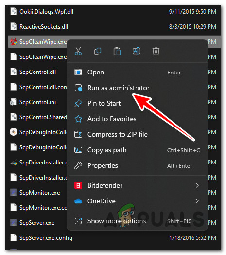 Running as administrator