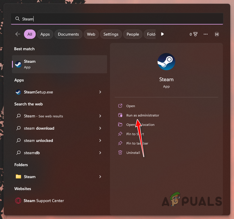 Running Steam as Admin