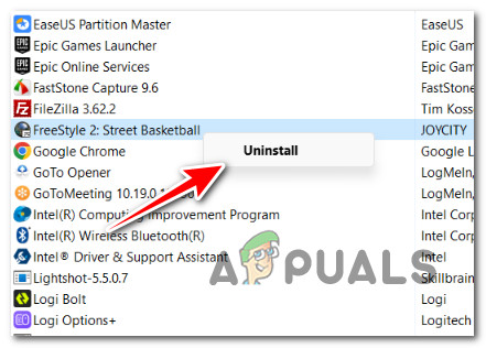 Uninstall the problematic game