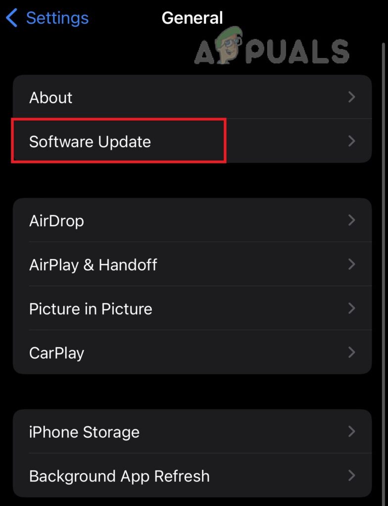 Go to Software Update 