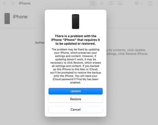 Update or Restore iPhone