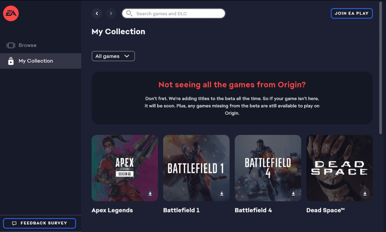 Migrate Origin to EA Play