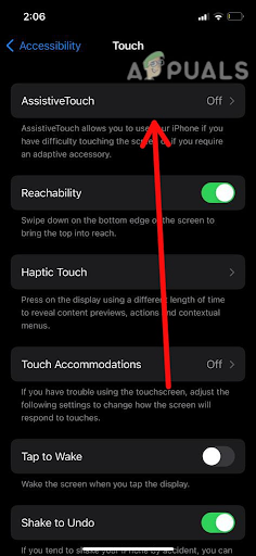Select Assistive Touch