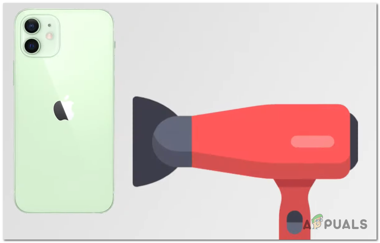 Heating the iPhone's battery using a hair dryer