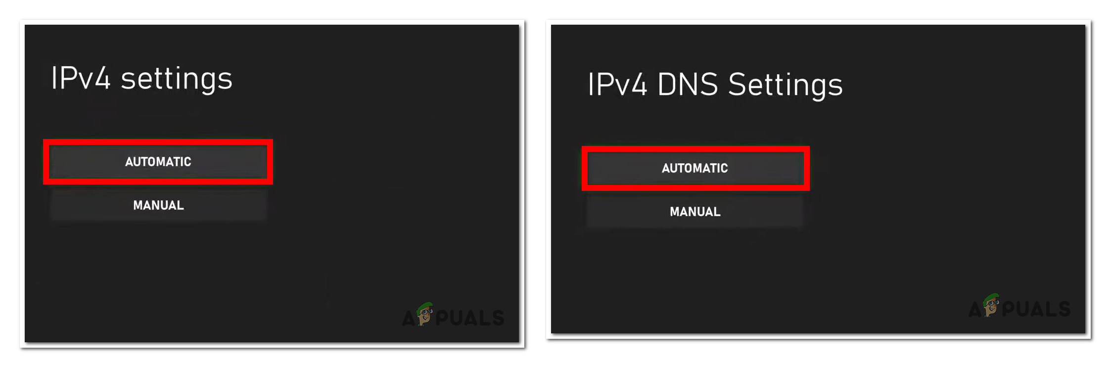 Setting the IP and DNS Settings on Automatic