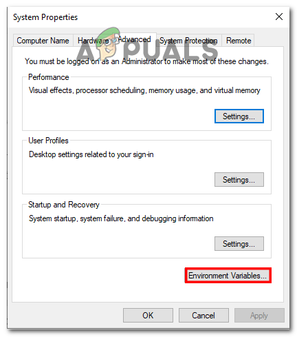 Opening Environment Variables