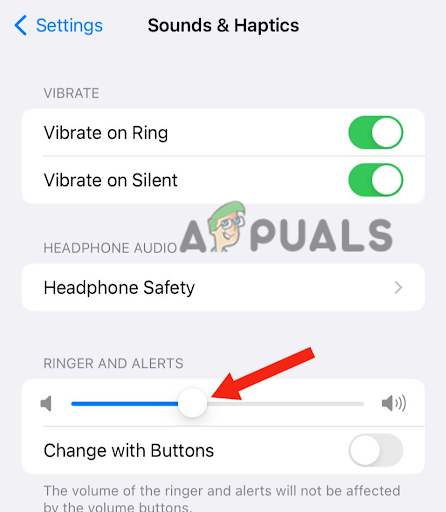 Drag the Ringer and Alerts sliders back and forth for a few seconds