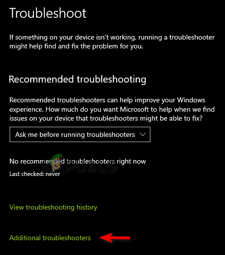 Additional troubleshooters