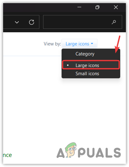 Changing View By to Large icons