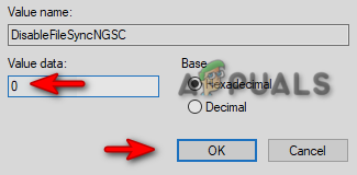 Changing the registry key value 