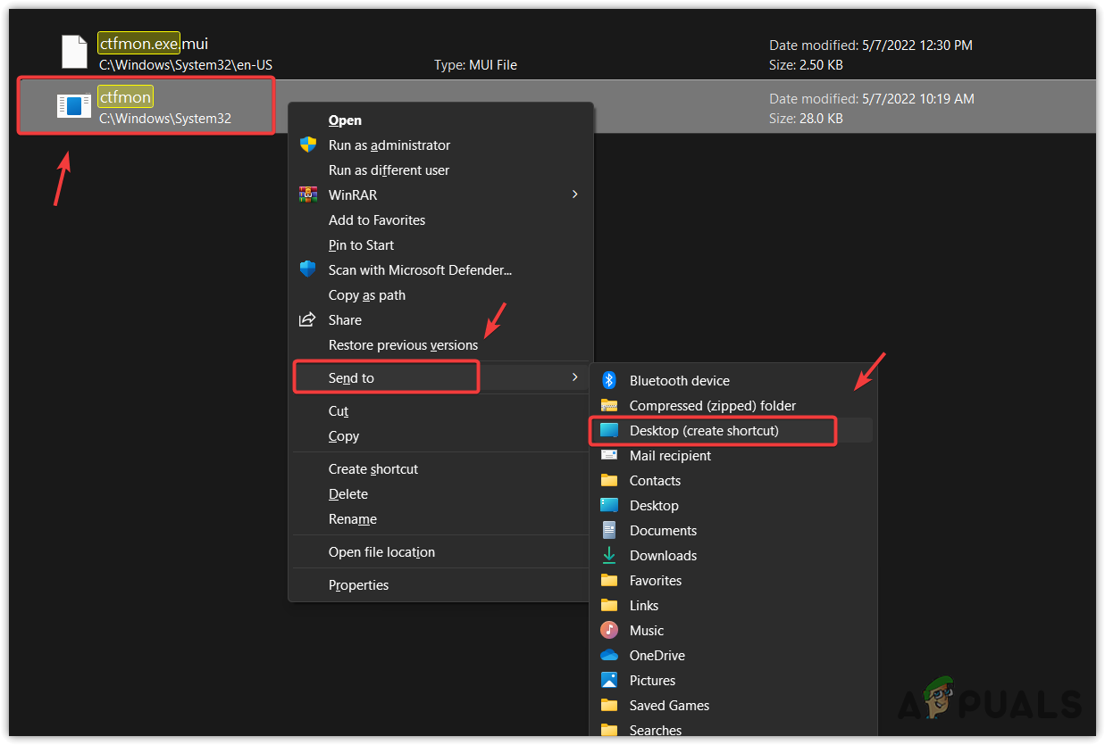 Creating a ctfmon.exe shortcut