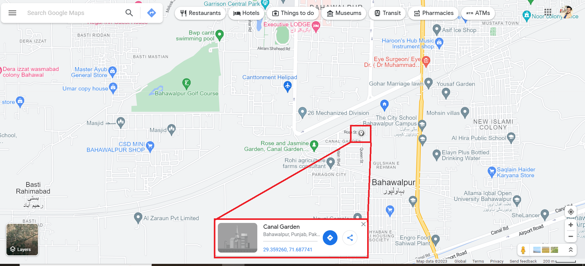 Drop a pin on the desired location
