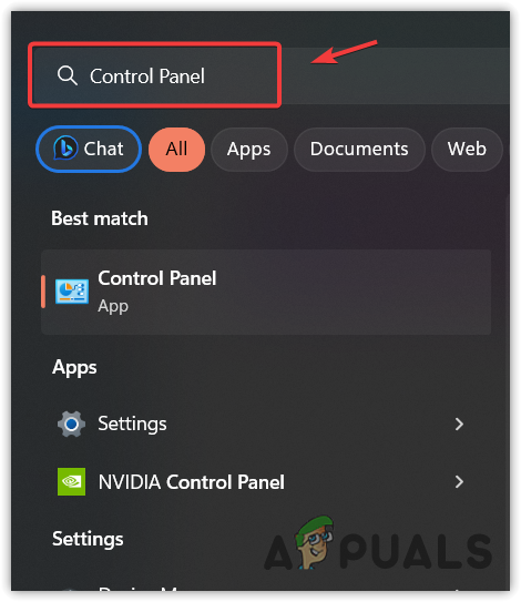 Navigating to Control Panel using Start Menu