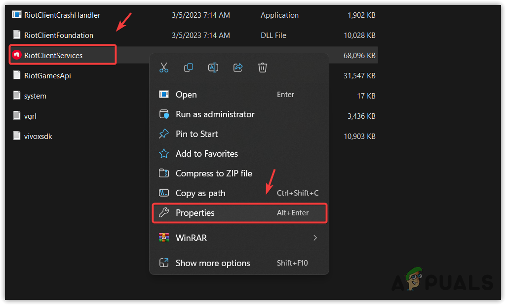 Navigating to Riot Client Properties