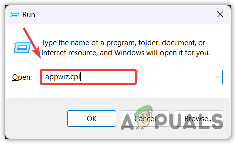 Opening Control Panel programs and features Window