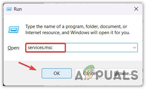 Opening Windows Services page
