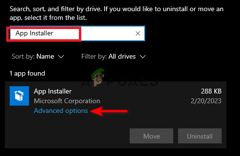 Opening application Advanced options