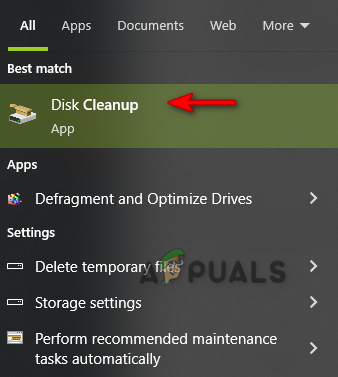 Opening disk cleanup