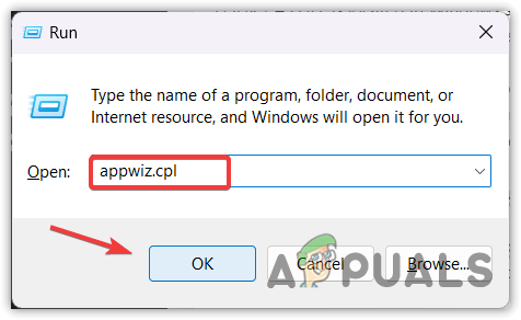 Opening the Programs and Features Window