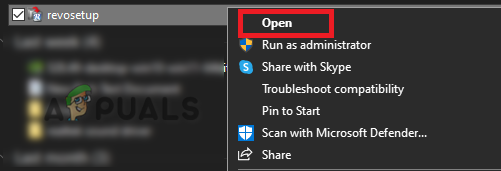 Opening the file setup
