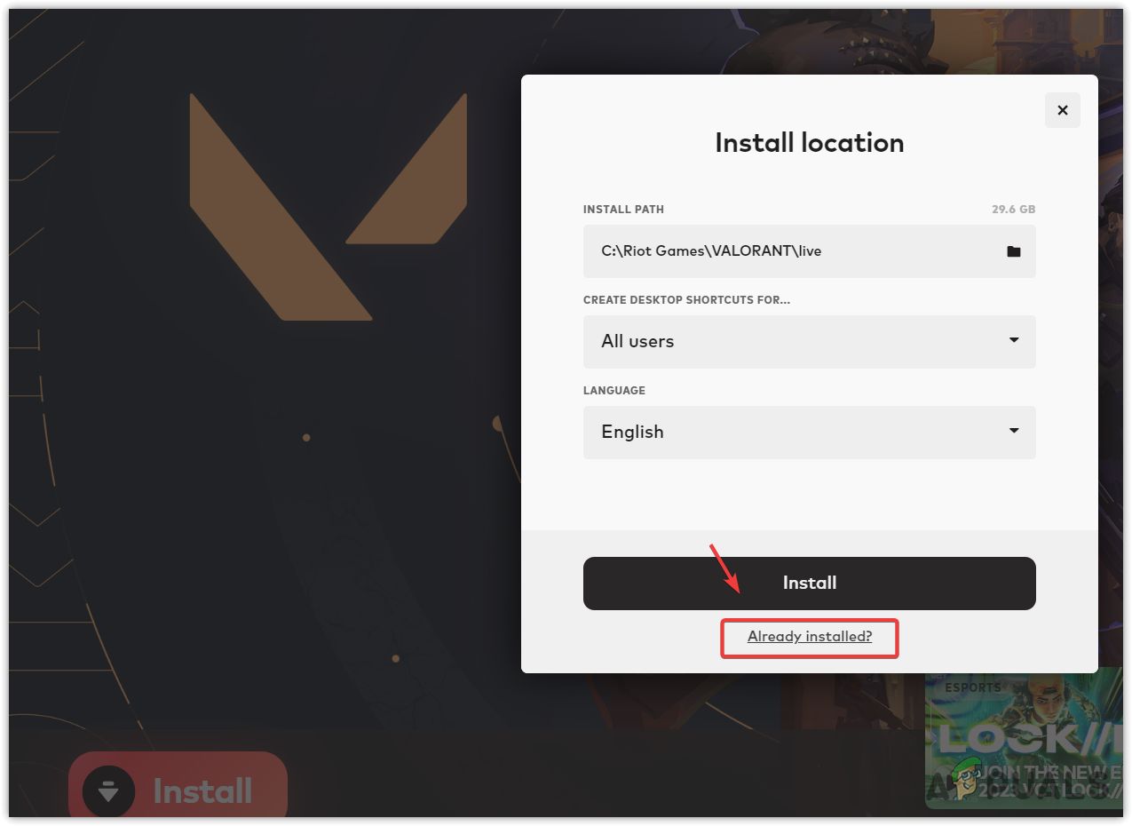 Proceeding to Locate VALORANT