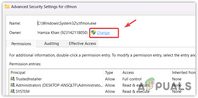 Proceeding to change the ownership