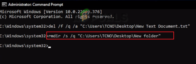 Removing the directory