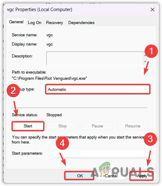 Restarting vgc service