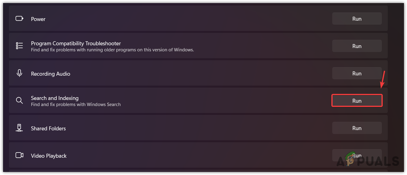 Running Search and Indexing