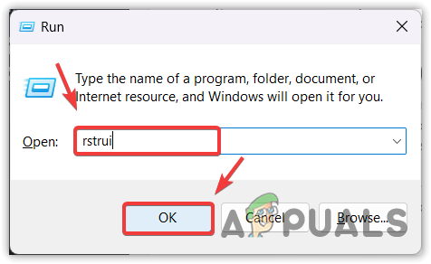 Running System Restore utility