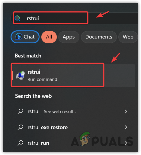 Running the system restore utility