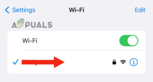 Tapping on the info icon 