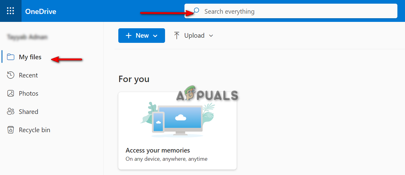 Searching for missing OneDrive file