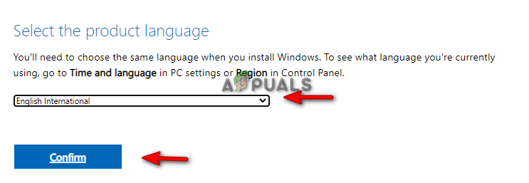 Selecting language of the product